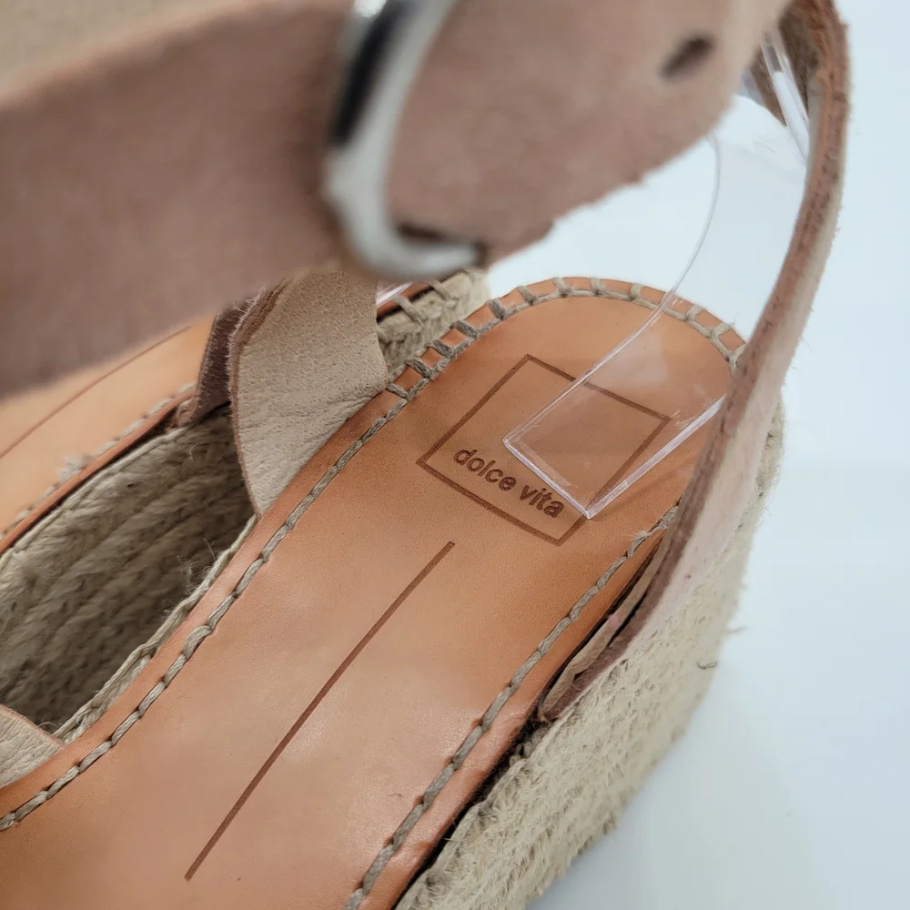 Dolce Vita Suede Leather Wedge Sandal Espadrilles 8.5